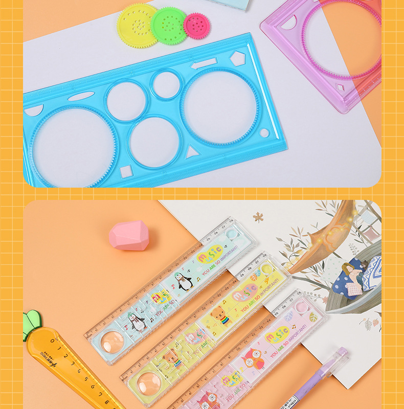 Multi-functional maze ruler, creative educational toys for primary school students, rolling ball ruler, magnifying glass, straight ruler, wavy grid ruler pic 11