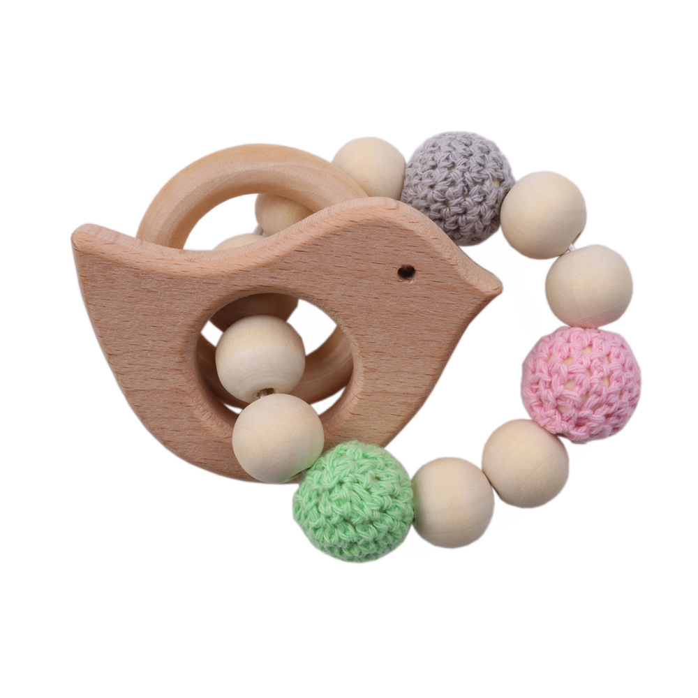 Comercio exterior bebé molar zelkova animal pulsera DIY juguetes para bebés registro natural cuentas pulsera gancho bola pulsera pic 7