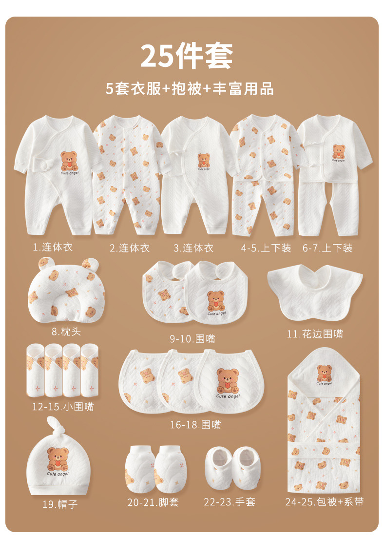 初生婴儿衣服礼盒宝宝秋冬用品大全新生儿高档满月见面礼物详情11