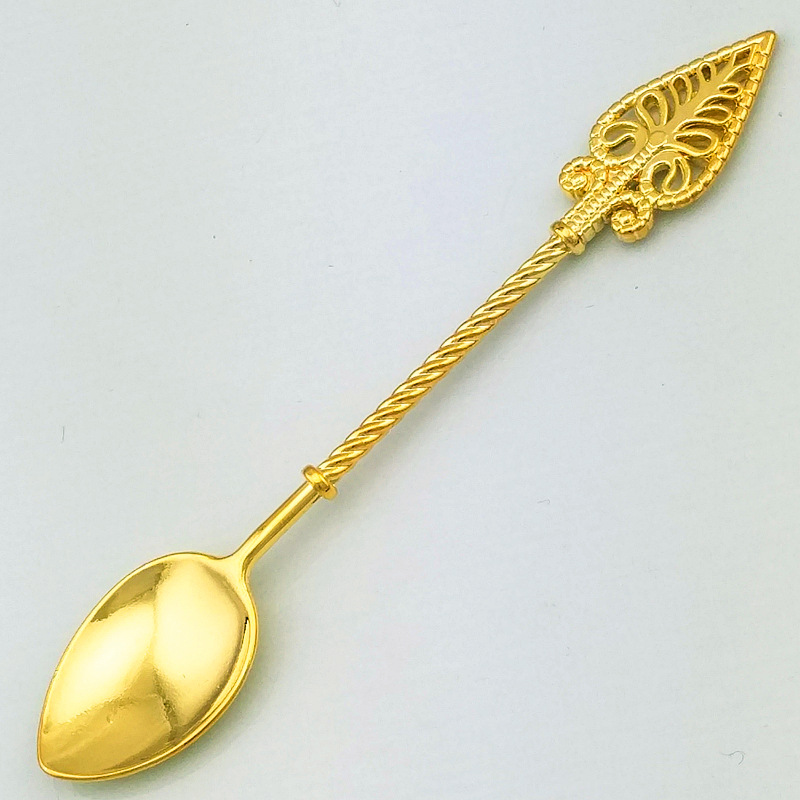 New retro alloy coffee spoon, ice cream spoon/jam spoon, small recipe, gold, silver and copper dessert spoon (JY90) pic 30