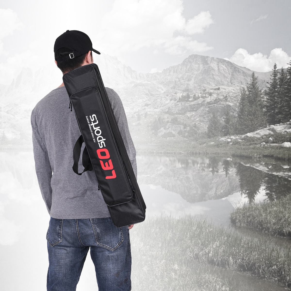 25131 LEO/ Leou [Two-Layer 80cm Steel wire Bag] Fishing rod Bag and Fishing Gear bag pic 6