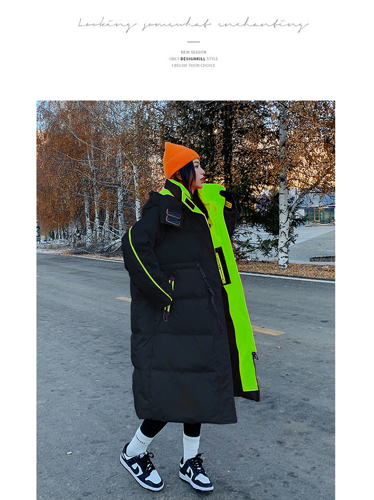 2022 mujer engrosada sobre la rodilla suelta abajo chaqueta regular medio largo commuter solid color abajo invierno nuevo pic 25