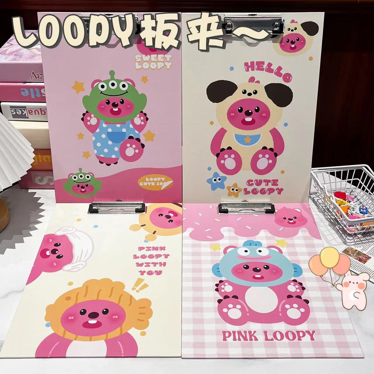 卡通loopy板夹可爱小海狸学生写字垫板A4试卷文件夹露比办公文具详情1