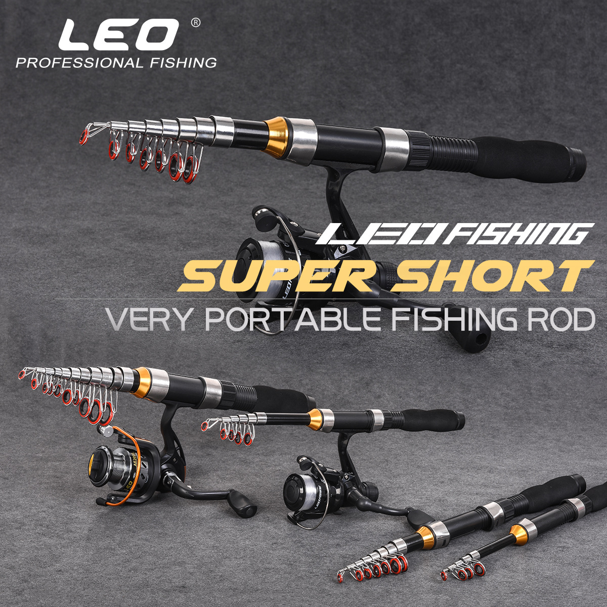 28049 LEO [Black Ultra-Short and Small Sea Fishing Rod] Mini sea fishing rod, Lure Ice Fishing rod Cross-border wholesale pic 1