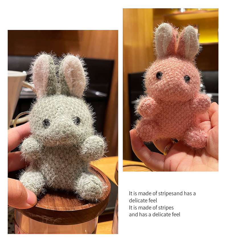 Cute cartoon rabbit plush pendant, creative figurine keychain, backpack pendant, mini decorative pendant pic 9