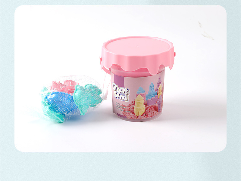 一斤装太空彩沙桶装解压棉花沙 儿童玩具绵柔造型沙太空玩具沙详情13