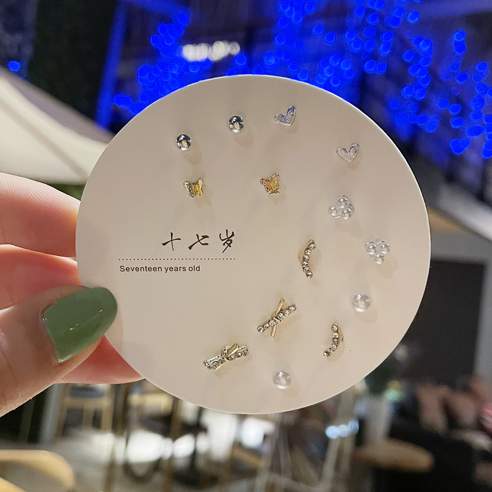 Exquisite and compact one-week stud set of earrings, 2023 new trendy and simple S925 earrings for women pic 44