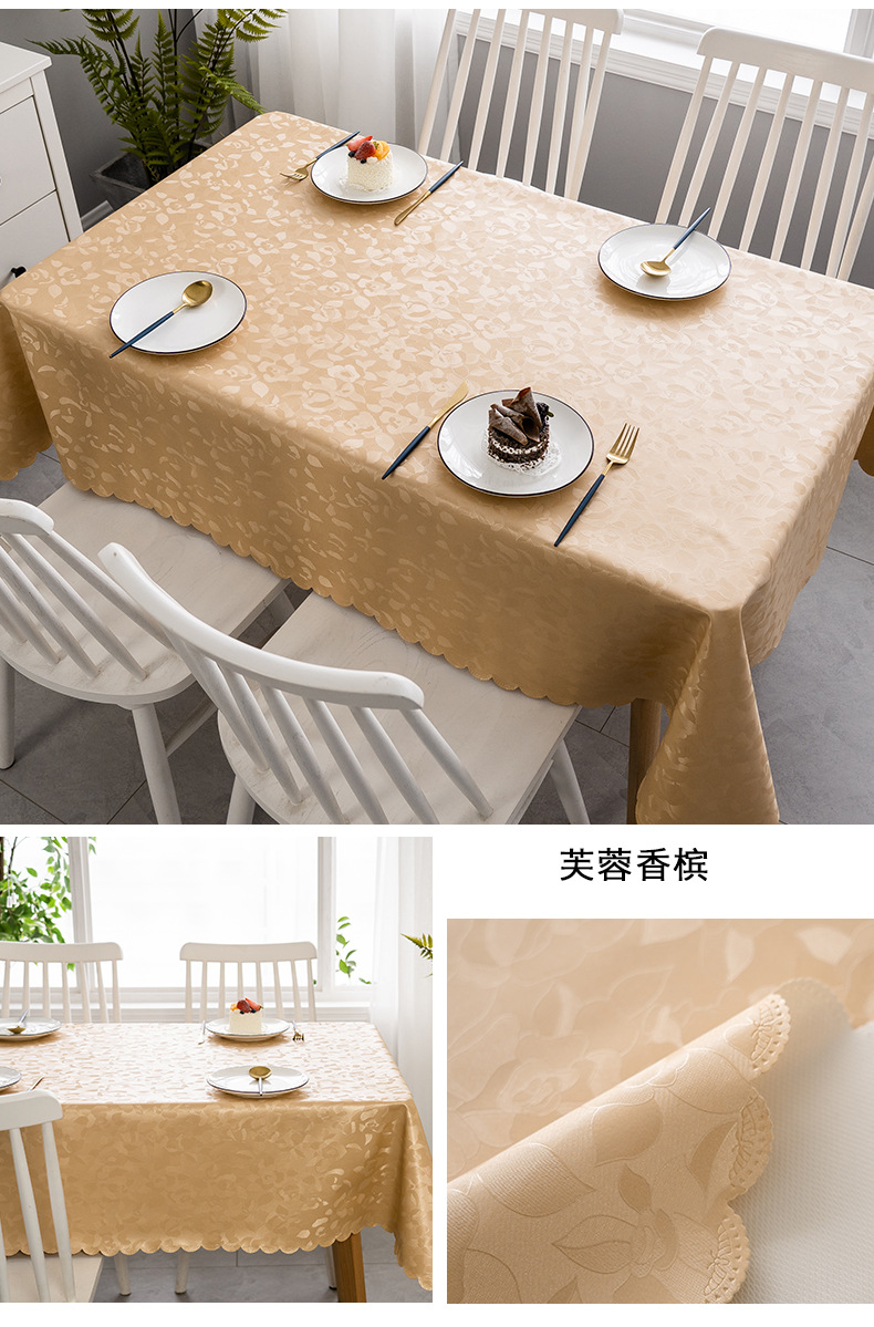 Cross-border delivery of European-style waterproof tablecloths, heat-resistant, oil-resistant, no-wash tablecloths, household tablecloths, rectangular coffee table tablecloths pic 23