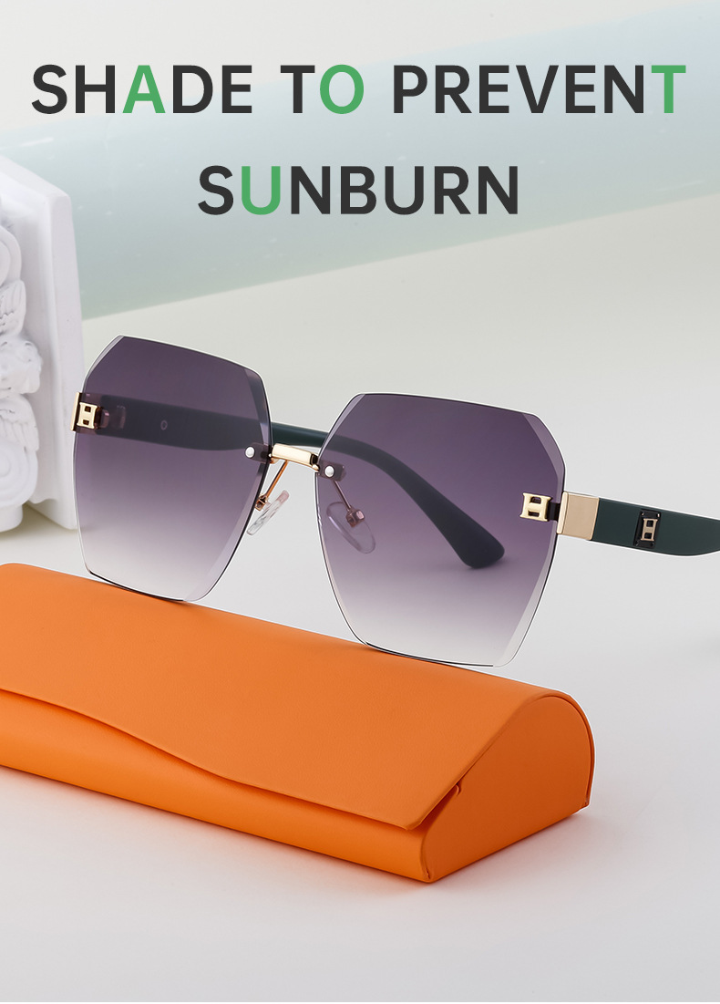 2023新款无框切边太阳镜女款欧美时尚大框墨镜女跨境批发sunglass详情22