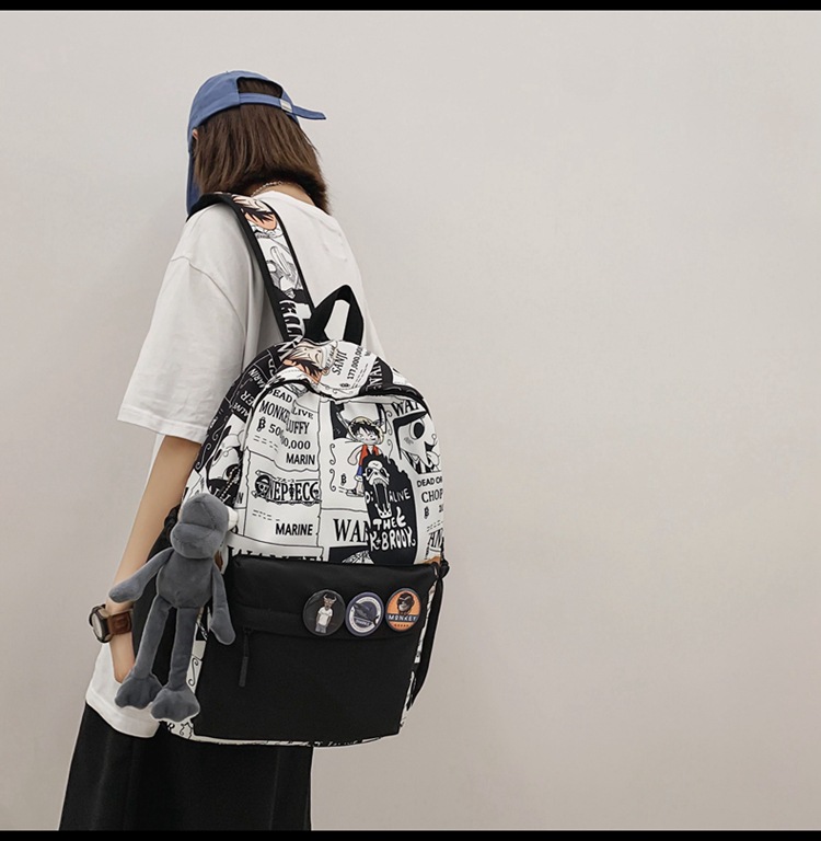 2023新款书包大容量时尚百搭双肩包初高中生情侣简约校园风双肩包详情32