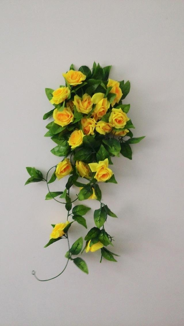 High-end artificial flowers, artificial roses, Korean rose artificial flowers, decorative vines, wedding decoration artificial rose vines pic 15