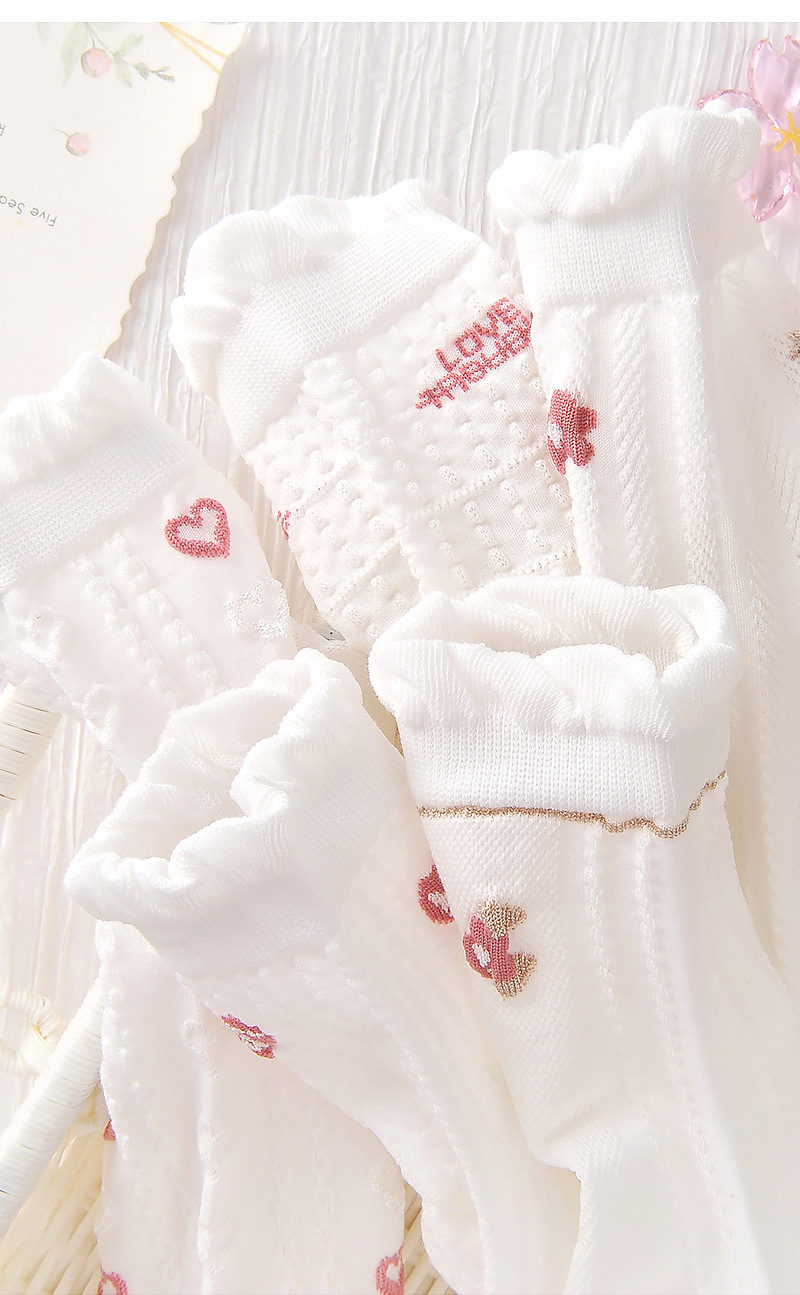 郁金香袜子女秋冬季中筒袜百搭甜美ins潮学院风女袜可爱长袜批发详情13