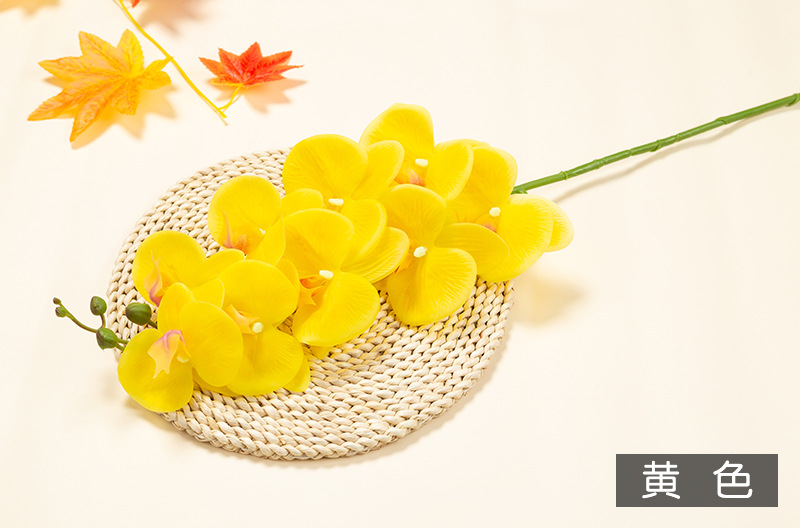 Artificial Phalaenopsis artificial flower home decoration artificial flower hand feel film 9-head Phalaenopsis artificial flower factory wholesale pic 32