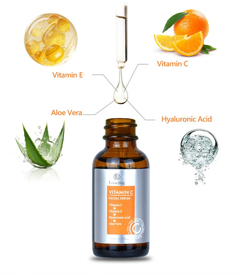 Customized Guanjing Vitamin C serum Full English OEM foreign trade Manufacturer Vitamin C Facail serum pic 6