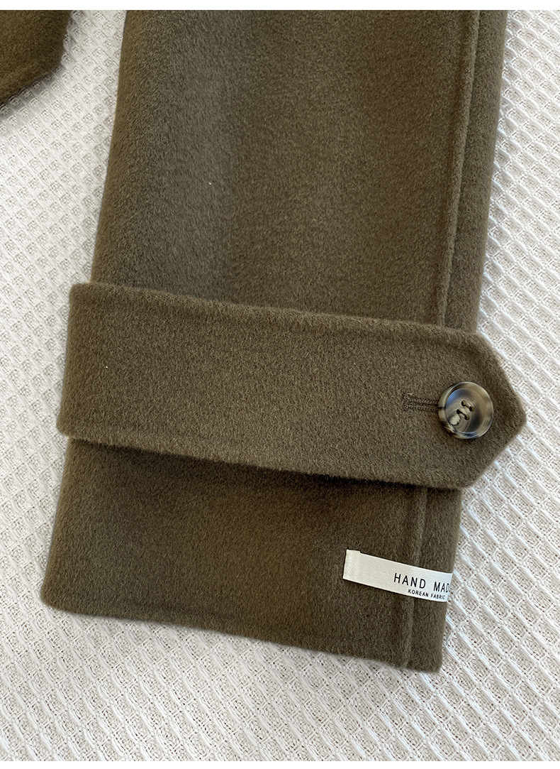 Q469 Dongdaemun Double-sided Cashmere Coat Korean version Autumn and Winter New Style Wool Tie suit collar woolen coat for women pic 75