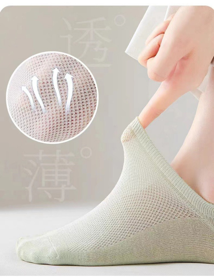 袜子地摊一件代发诸暨袜子女夏天薄款网眼短筒袜春夏季女士不掉跟船袜批发一件代发详情1