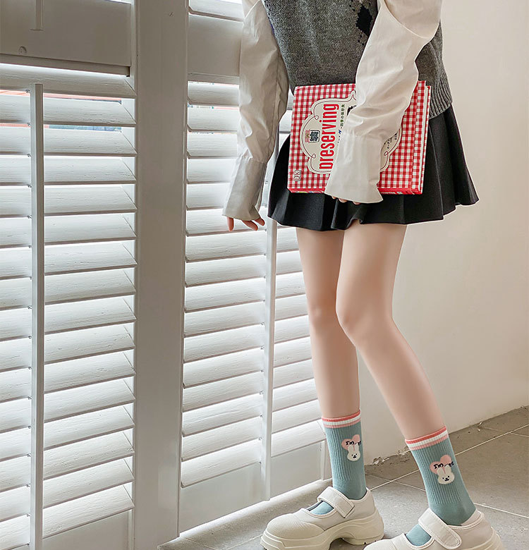 袜子女秋季款日系可爱小白兔中筒袜抗菌无骨袜ins潮春秋长棉袜详情10