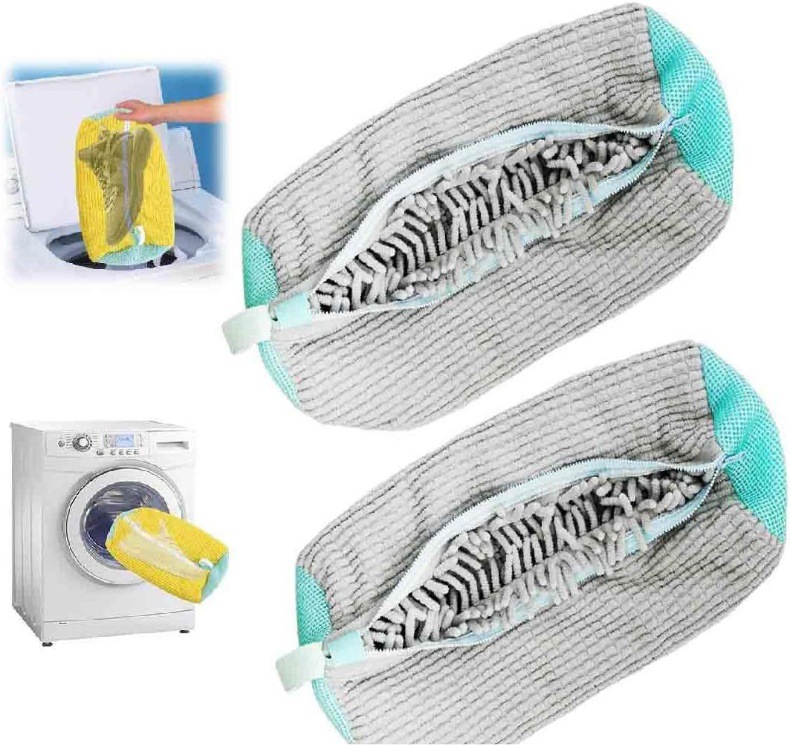 跨境新款刹车拉链雪尼尔鞋袋洗衣机清洁便捷式可重复护理袋运动鞋详情4