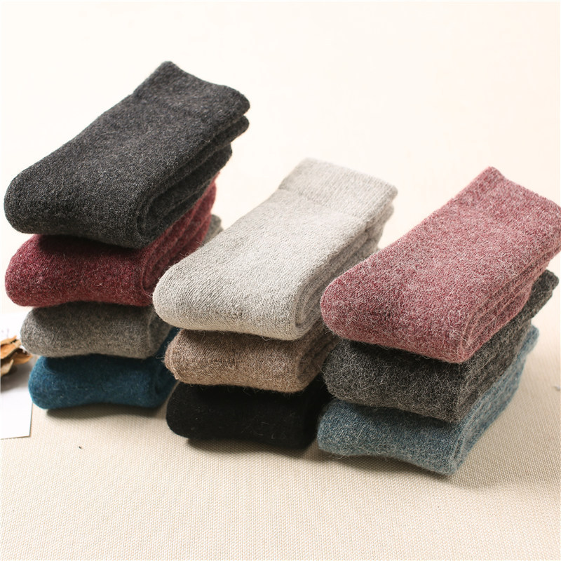 Autumn and winter wool socks for women, mid-calf socks with fleece and thickened heating and warmth, super thick wool socks for men, wool pic 7