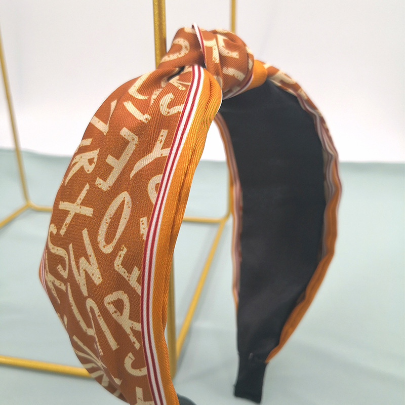 双色拼接印字母中间打结发箍宽边压发发饰欧美网红时尚发卡女详情17