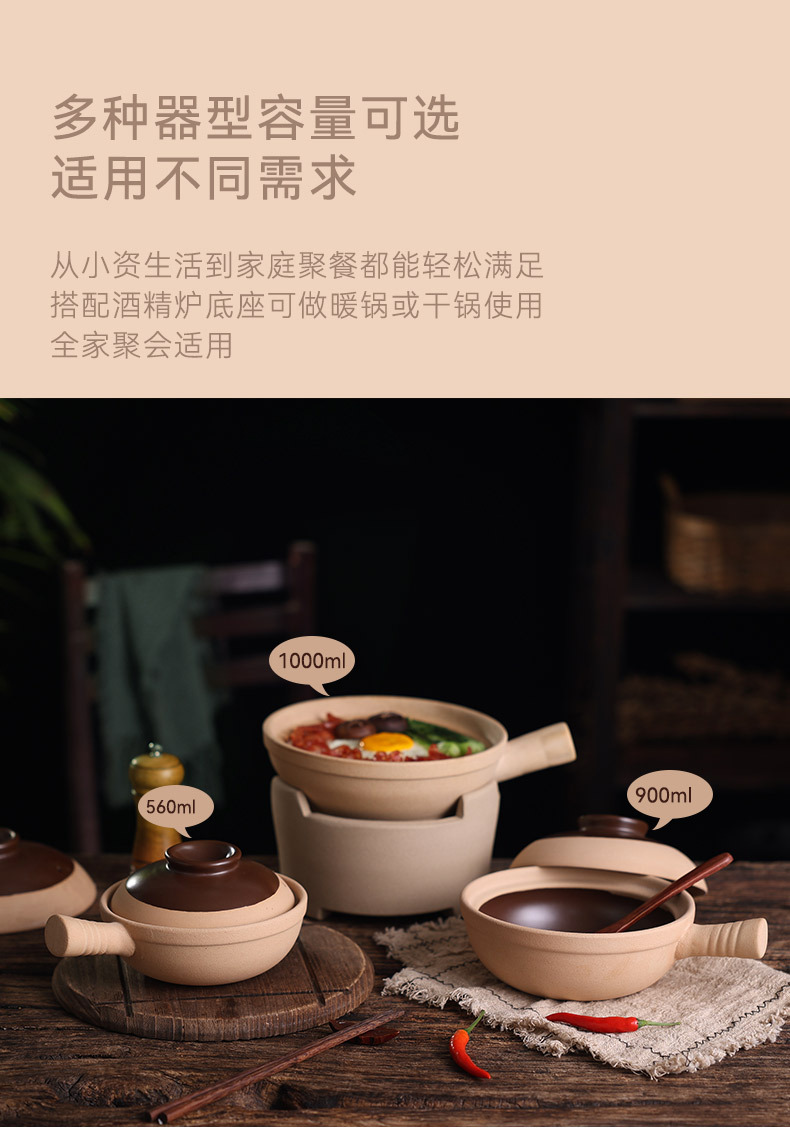 Youdaoplaceholder0 old-fashioned unglazed household gas handle small dry pot, high-temperature resistant charcoal stove pot pic 15