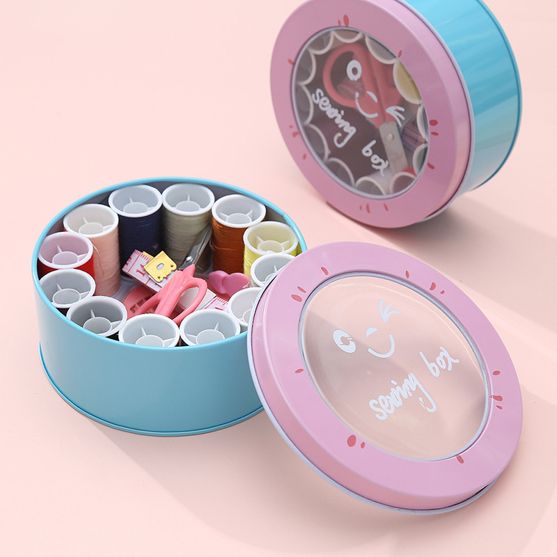 Round window iron box sewing box set pic 4