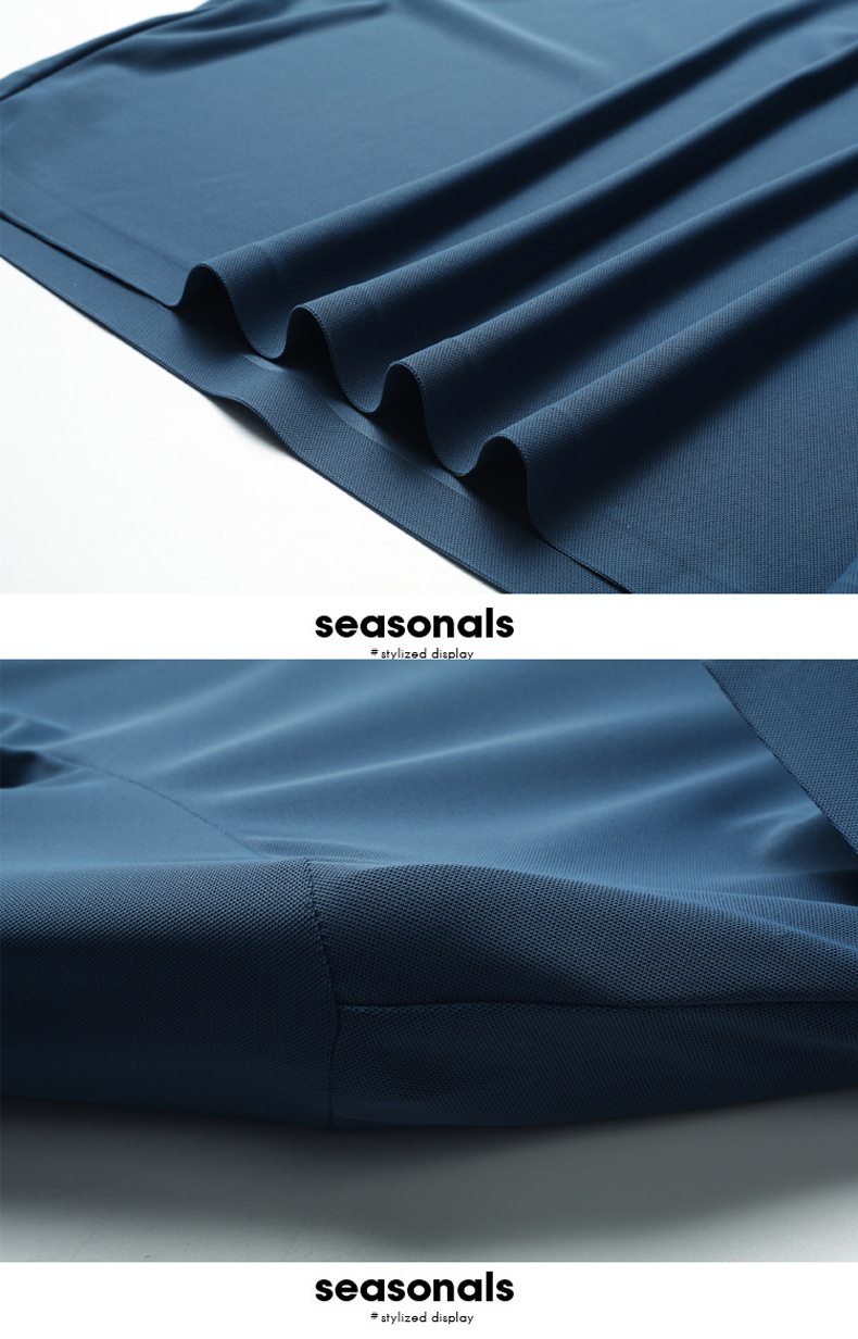 Summer men's seamless quick-drying breathable business casual Polo shirt, ice silk stretch solid color solid size short-sleeved T-shirt for men pic 21