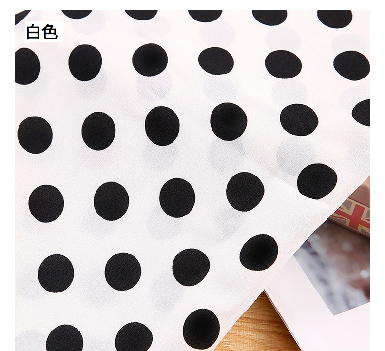 Factory direct sales of summer polka dot printed fabric, black and white polka dot four-sided elastic printed fabric dress fabric pic 12