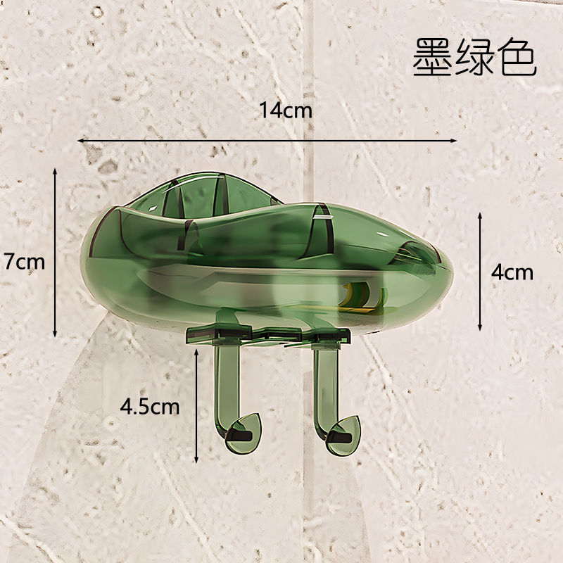 Cloud-mounted wall-mounted transparent water-draining soap box without punching holes pic 5