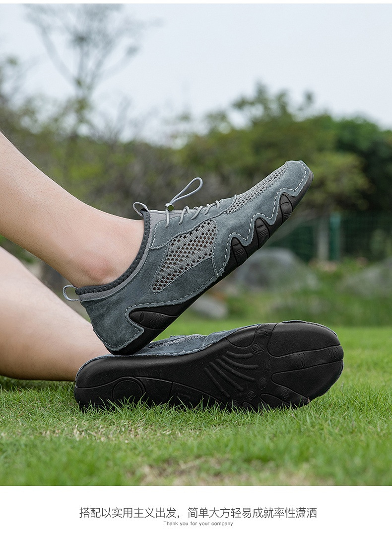 亚马逊热销夏季跨境男士休闲运动鞋大码缝制真皮网面鞋八爪鱼男鞋详情32