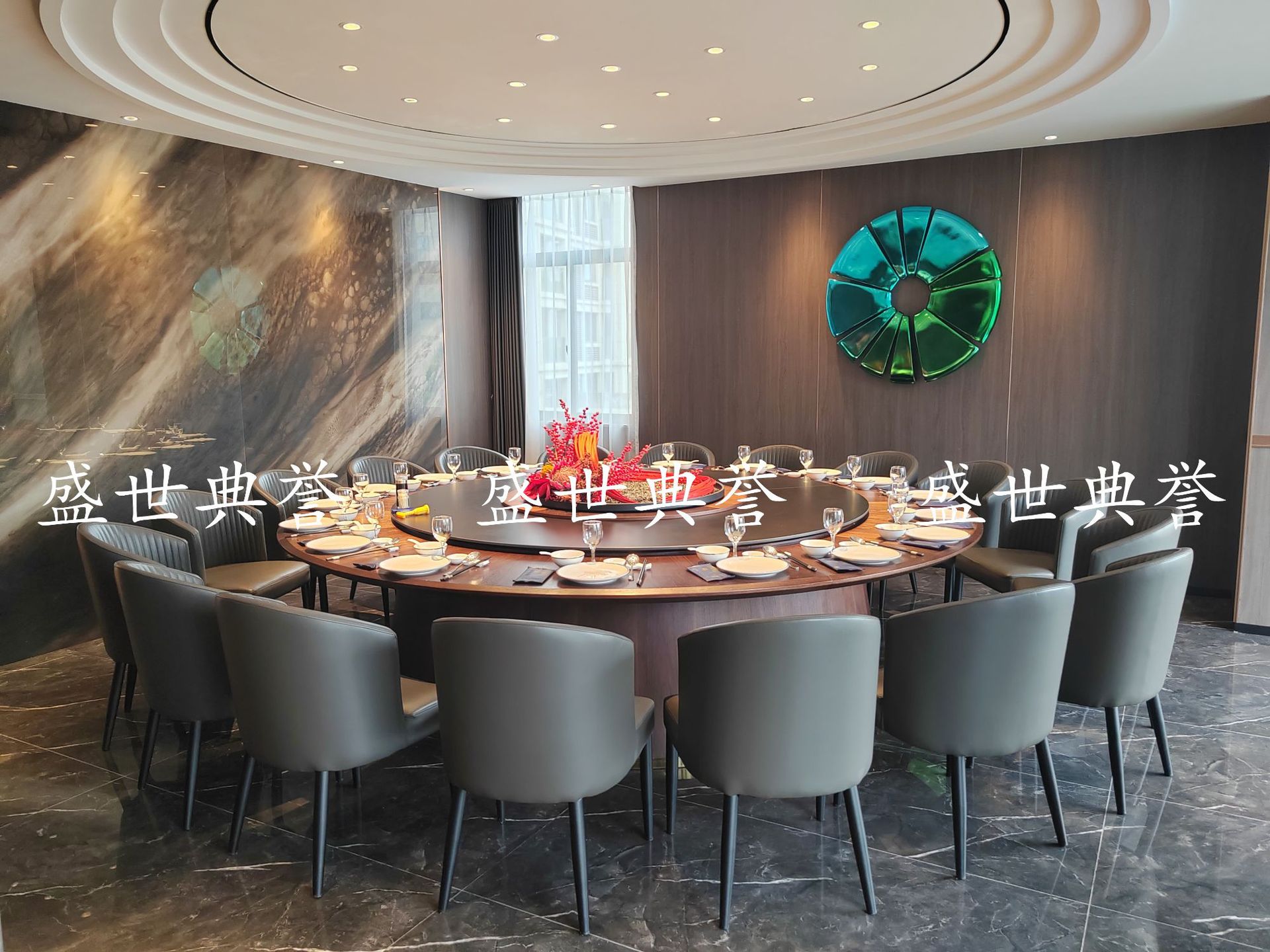 Foshan manufacturer wholesale light luxury dining tables and chairs, seafood Zizi electric tables and chairs, hotel private rooms, simple and modern soft-padded chairs pic 13
