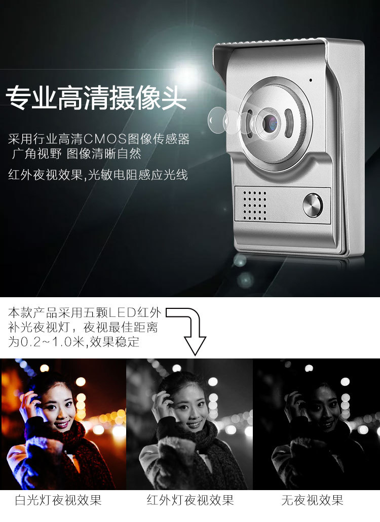 Factory direct sales, private mold, new 7-inch color high-definition video intercom villa bell, cross-border e-commerce bestseller bell pic 11