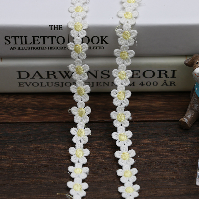 1.5CM water-soluble embroidered little bee lace, Daisy sunflower, DIY handmade accessories, clothing, hair accessories, fabric, tiled pic 24