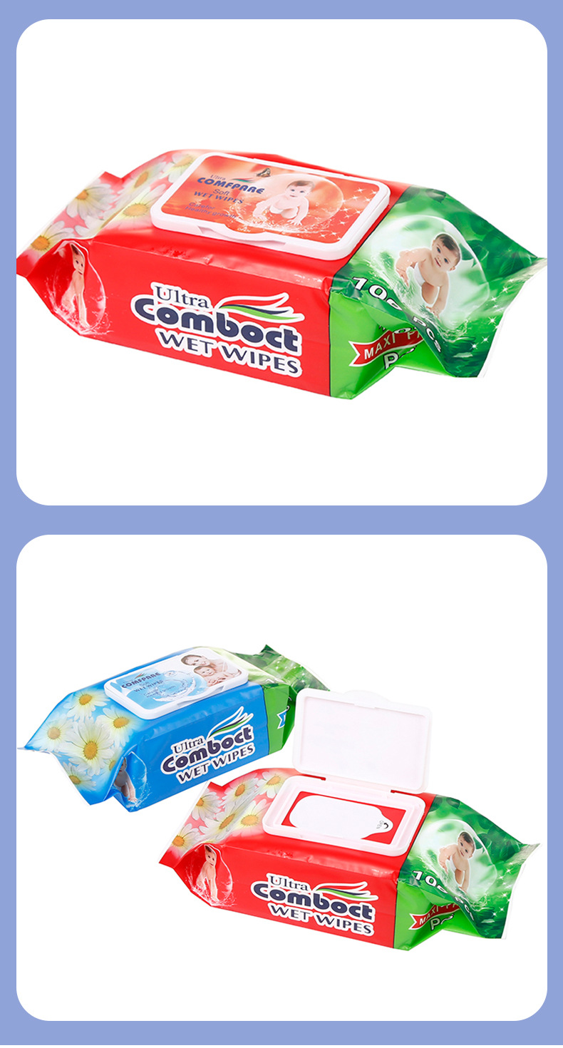 宝宝湿巾120片装水润棉柔滋润带盖防尘包装旅行便携婴儿手口湿巾详情11