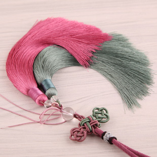 New color-offset double-ended cotton thread tassel handcrafted clothing, cheongsam with lapel button and Chinese-style classical tassel pendant pic 14