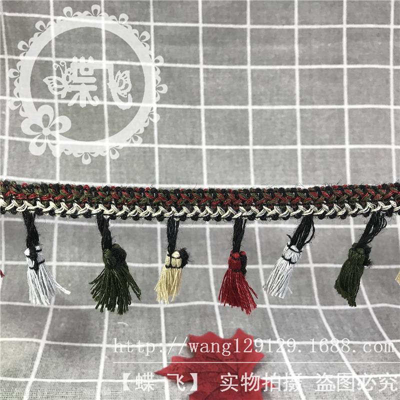 民族风蜈蚣边彩色流苏扫把花边DIY帽子围巾窗帘服装辅料花边现货织带详情22