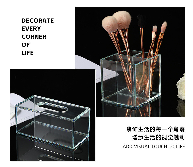 客厅纸巾盒北欧风水晶纸巾收纳盒轻奢纸巾盒餐桌创意抽纸盒现货批详情4