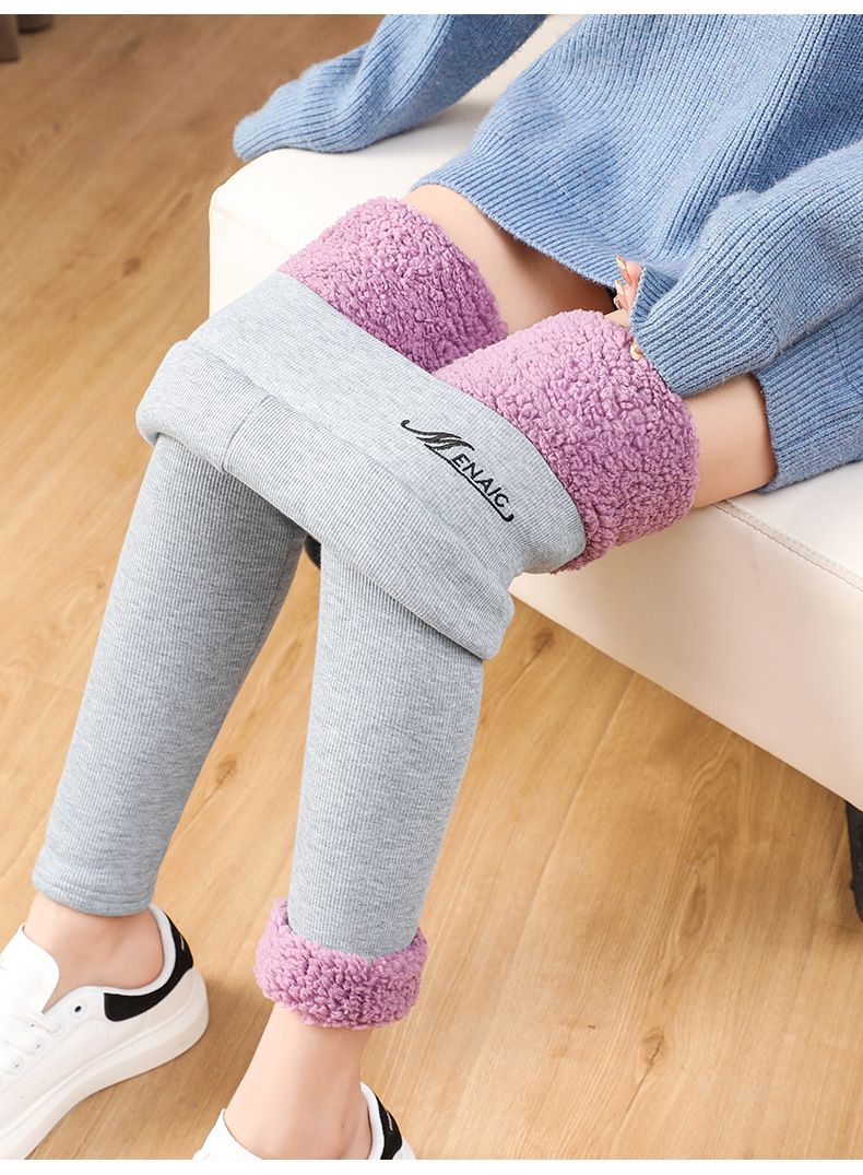 羊羔绒打底裤女秋冬季新款外穿高腰紧身显瘦加绒东北特厚保暖棉裤详情17