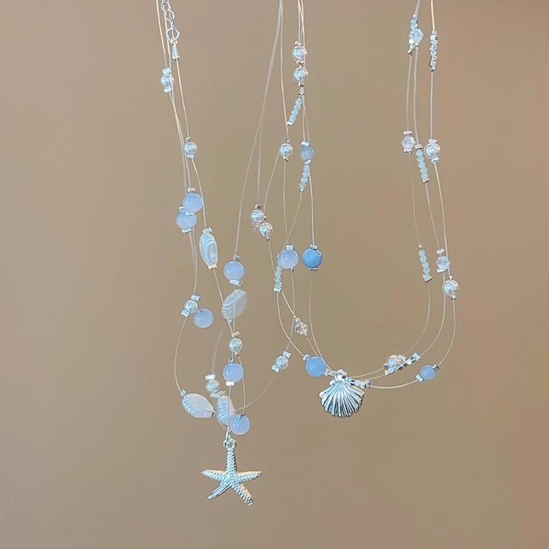 海边沙滩度假风贝壳轻奢项链ins小众设计感配饰编织绳甜美锁骨链详情14