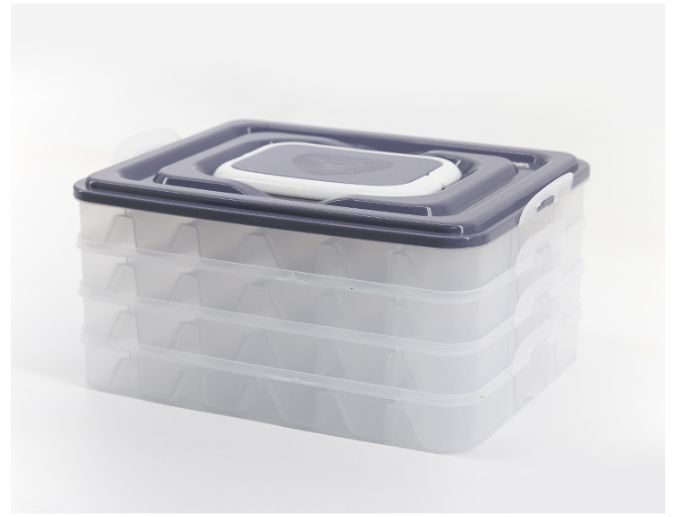 Household refrigerator fresh-keeping box, dumpling and wonton storage box, new color frozen dumplings, multi-layer quick-frozen and frozen dumpling tray pic 9