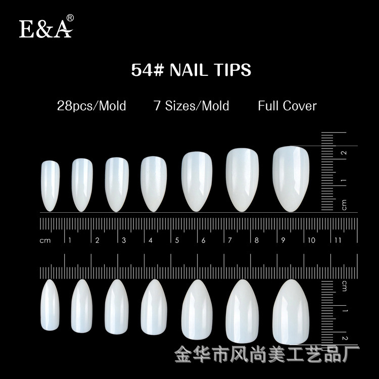 54# Iridescent Nail Pads, Metallic texture nail stickers, mirror-like bright nails, fake nails, finished pointed-tip wearable nail pads, exclusively for export pic 2