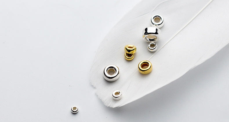 S925银水泡珠 圆环珠 车轮珠隔片垫片手工DIY饰品配件散珠S0303详情6