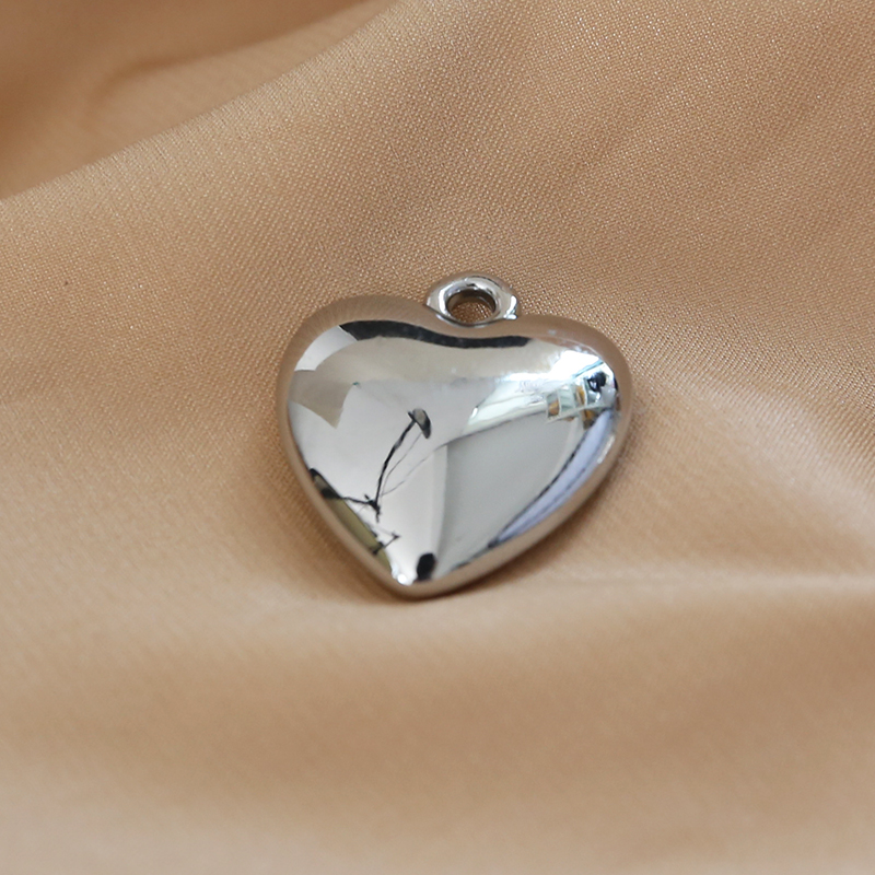 Simple style multi-specification three-dimensional smooth surface heart heart round ball pendant jewelry necklace earrings diy accessory materials pic 20