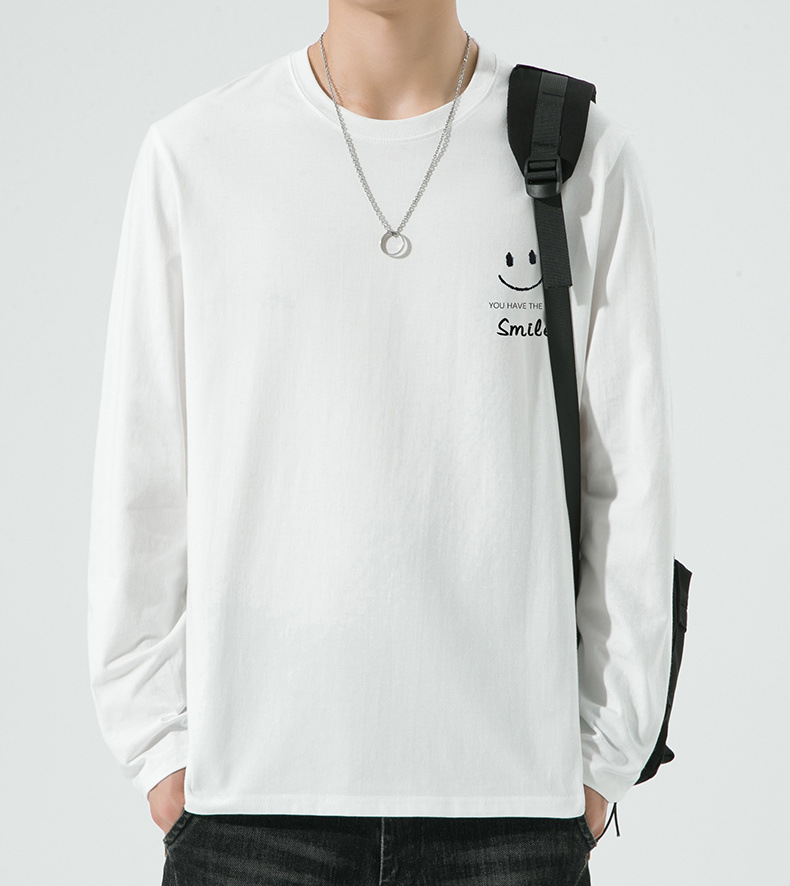 棉质长袖t恤男春秋宽松舒适内搭打底衫青年简约百搭品质上衣男装详情10