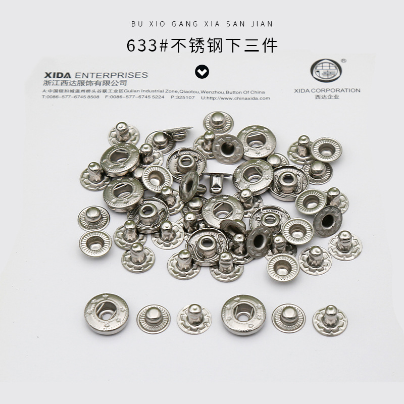 Wholesale of four-piece buckles, metal concealed buckles, colored spray-painted buttons, flat snap buttons, and small chanel-style coat buttons in stock from the manufacturer pic 33