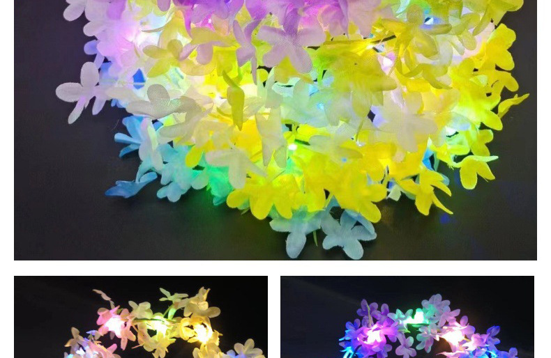 过年夜市景区森系花环发箍ins夏威夷丁香花头饰带灯发饰发光玩具详情2