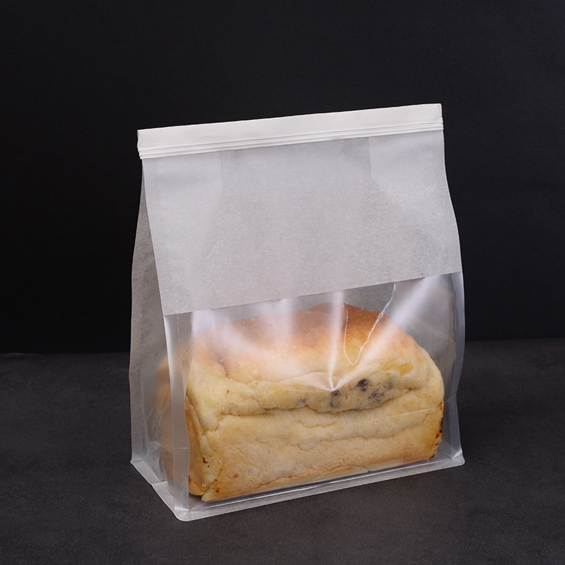 Toast wire rolled edge baking packaging cookie sealing food bags in stock 450g gram bread bags, toast bags pic 12