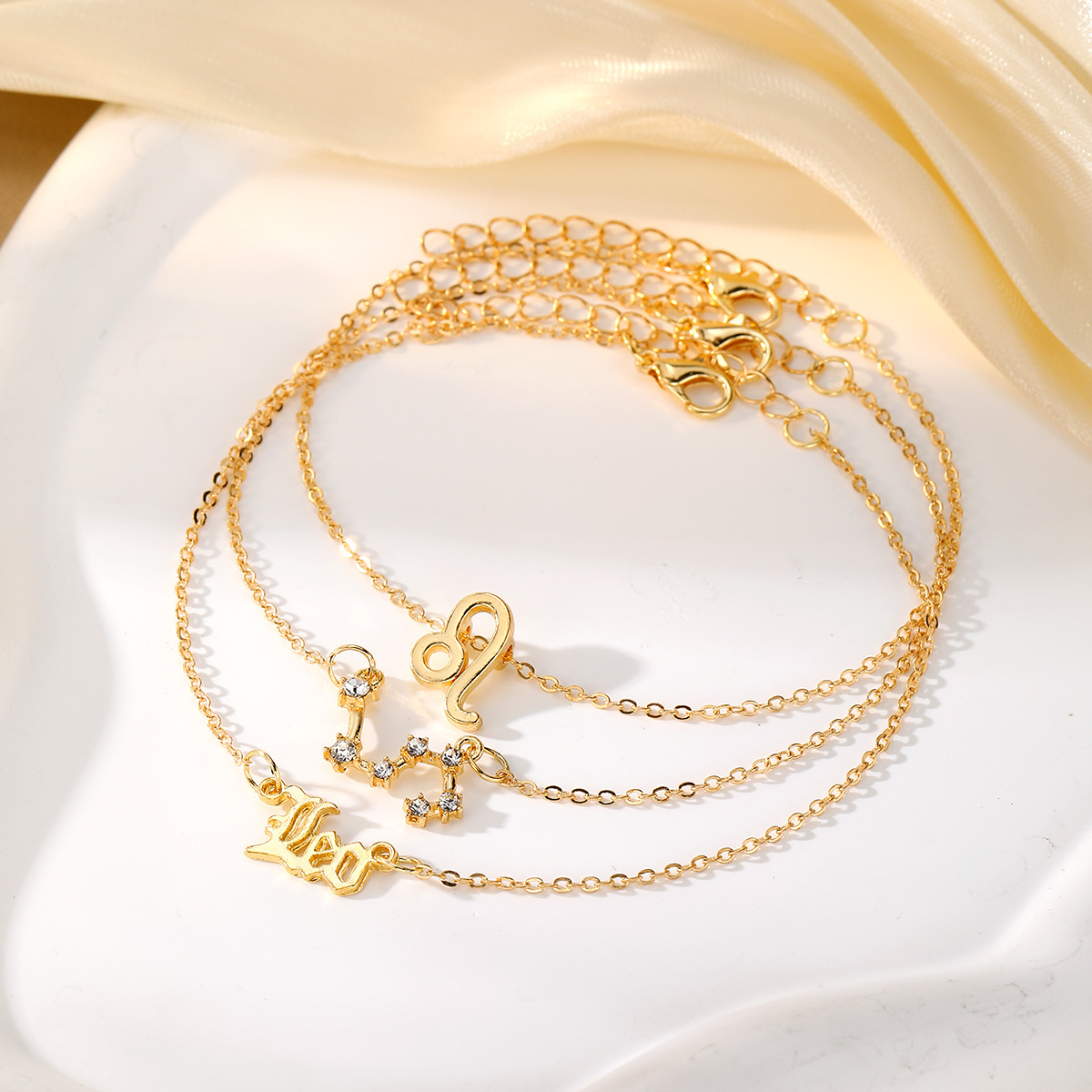 欧美爆款镶钻十二星座脚链套装女亚马逊跨境时尚卡片风高级感饰品详情29