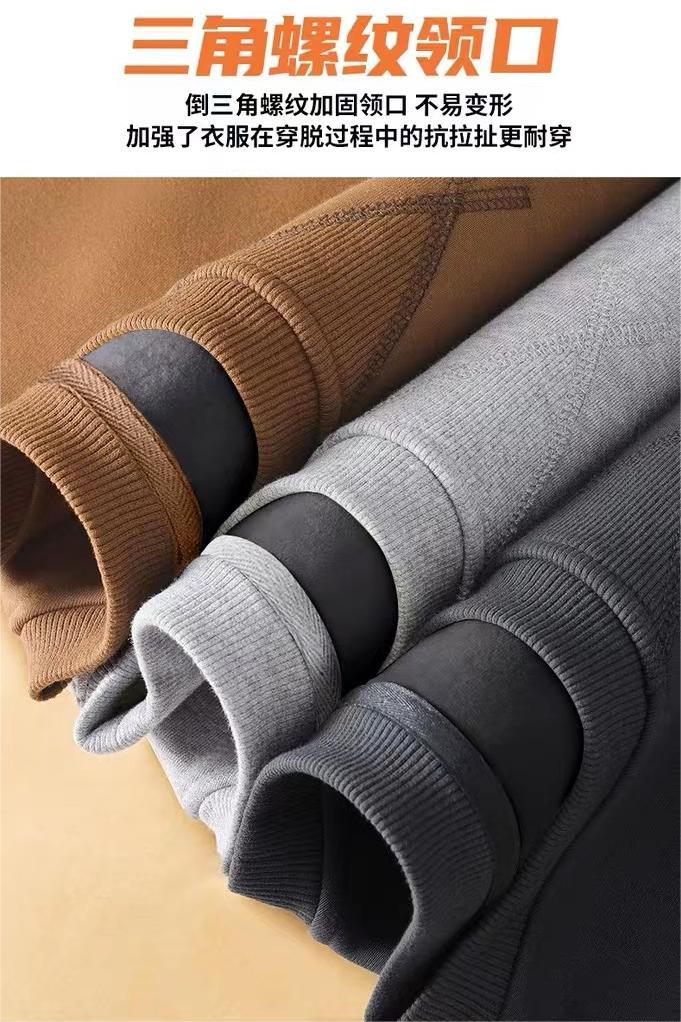 加绒卫衣男秋冬款潮牌加厚圆领宽松上衣复古重磅加厚新款卡通LOGO详情7