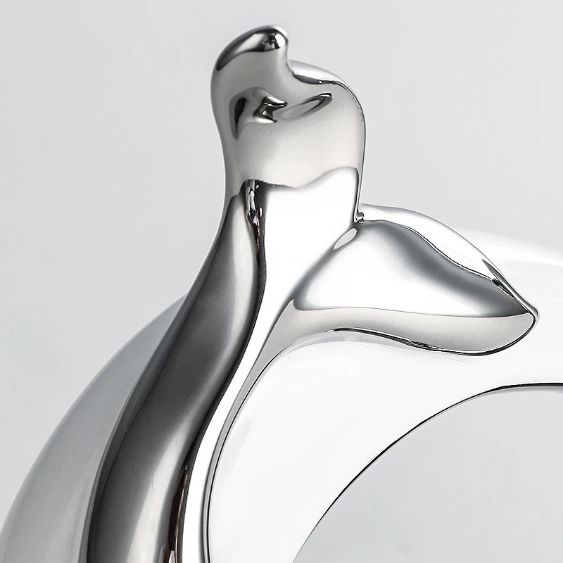 Chinagoods Ceramic Ornaments European minimalist dolphin home Ceramic Ornaments Marine animals hotel living room table handicrafts decorative items pic 4